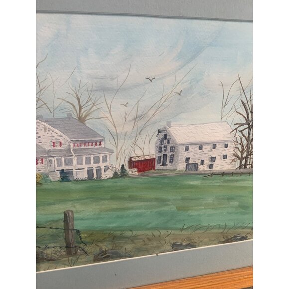 Original Watercolor Painting Rissers Mill Signed by Anna Ruth Enders Frame Wall - Picture 5 of 10